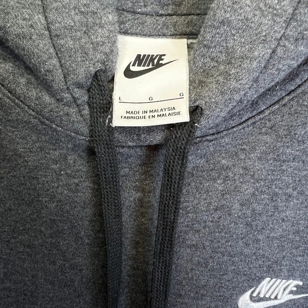 Nike‎ Club Fleece Hoodie Mens L Gray Pullover Sweatshirt Swoosh